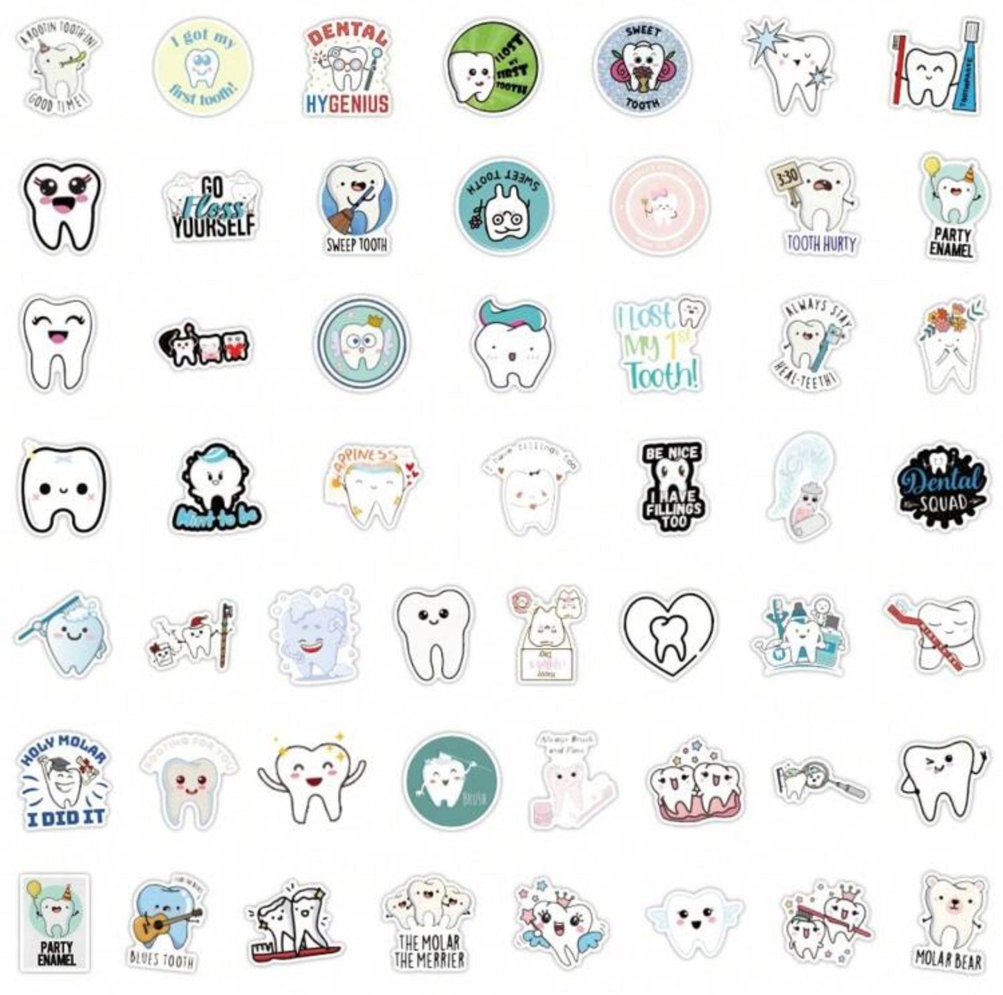 50 Tooth Stickers