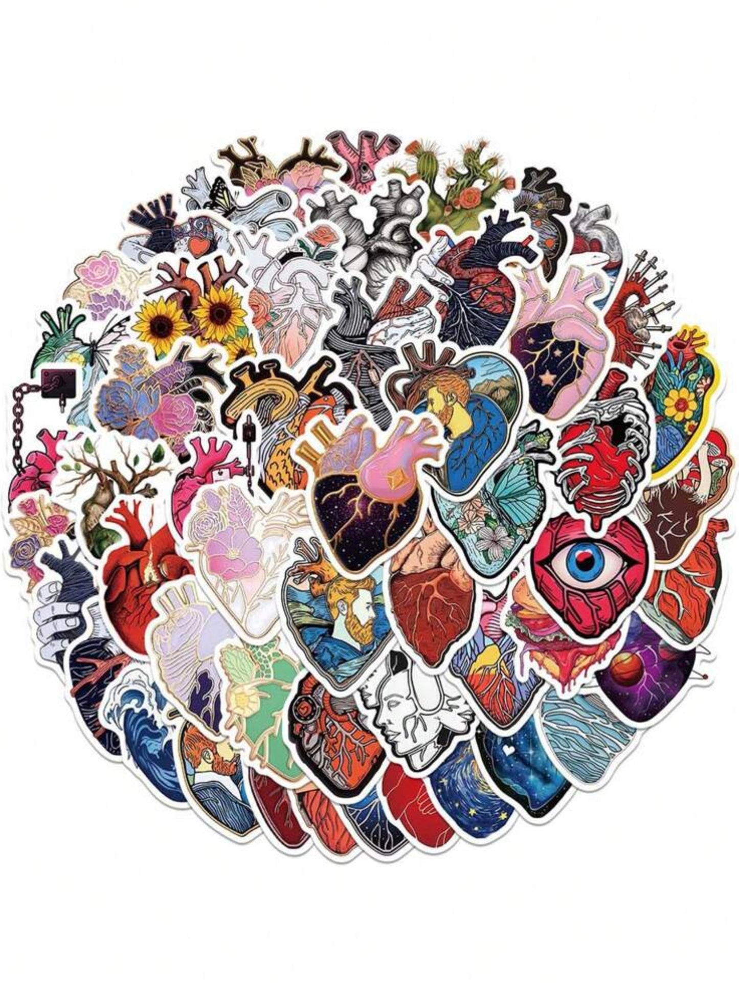 50 Heart Stickers