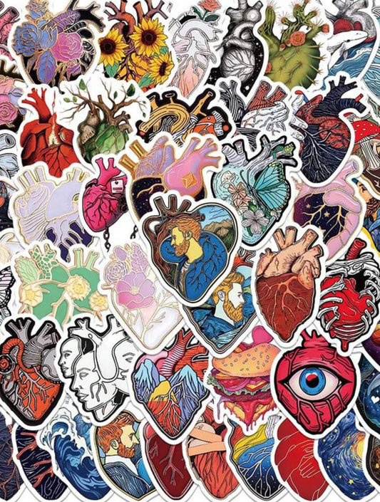 50 Heart Stickers