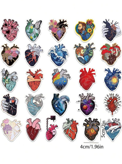 50 Heart Stickers